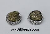 NGC633 24*25mm - 26*28mm freeform plated druzy agate connectors