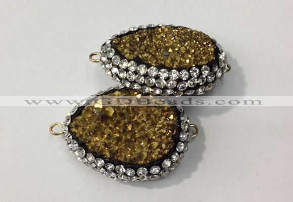 NGC637 20*28mm - 25*30mm freeform plated druzy agate connectors