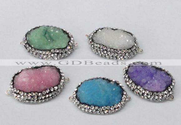 NGC651 20*30mm - 25*35mm freeform druzy agate connectors wholesale