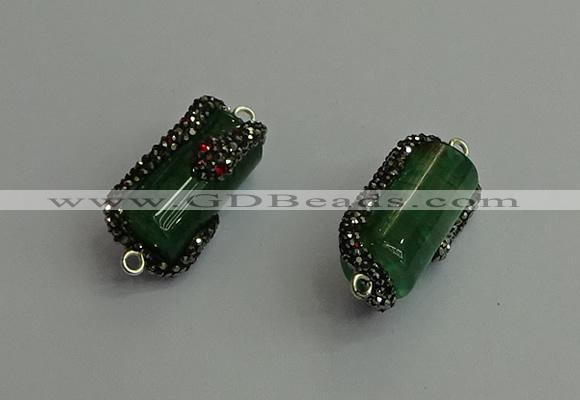 NGC6525 12*25mm tube agate gemstone connectors wholesale