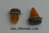 NGC6530 15*30mm - 20*40mm arrowhead agate gemstone connectors