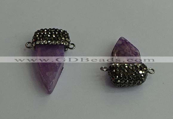 NGC6531 15*30mm - 20*40mm arrowhead agate gemstone connectors