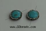 NGC6552 18mm flat round turquoise connectors wholesale