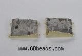 NGC661 25*30mm - 30*40mm rectangle druzy agate connectors wholesale