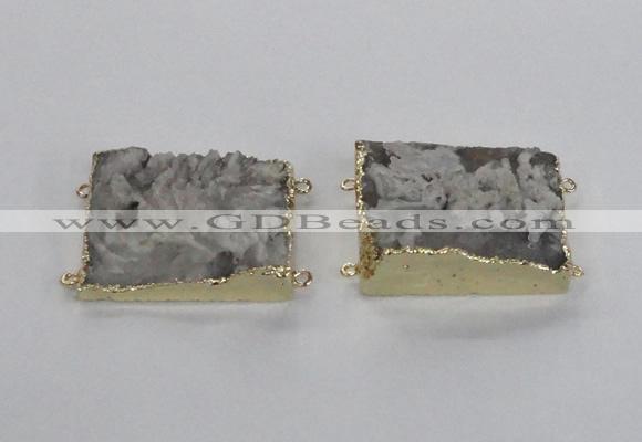 NGC661 25*30mm - 30*40mm rectangle druzy agate connectors wholesale