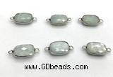 NGC7031 11*15mm faceted rectangle moonstone connectors