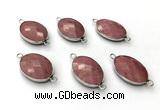 NGC7062 17*22mm faceted oval pink wooden jasper connectors