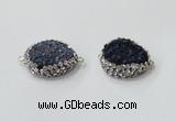 NGC735 16*22mm - 18*25mm freeform plated druzy agate connectors