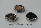 NGC738 16*22mm - 18*25mm freeform plated druzy agate connectors