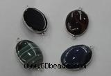 NGC75 22*30mm oval agate gemstone connectors wholesale