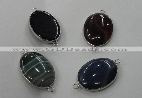 NGC75 22*30mm oval agate gemstone connectors wholesale