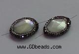 NGC7512 15*20mm faceted freeform shell pearl connectors wholesale