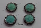 NGC7531 24mm faceted coin turquoise connectors wholesale