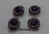 NGC7555 16mm faceted coin amethyst connectors wholesale