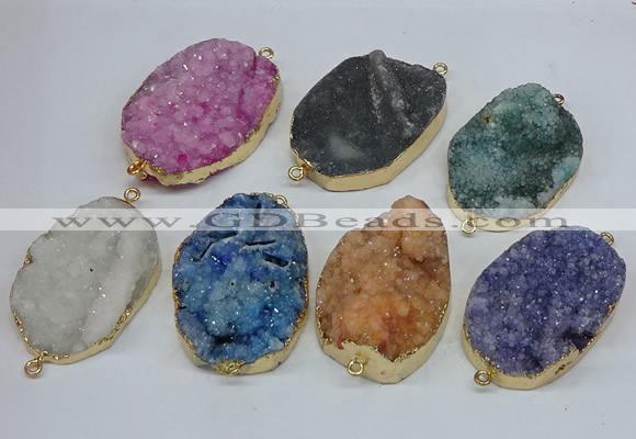 NGC8008 30*40mm - 35*45mm freeform druzy agate connectors