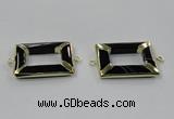 NGC886 30*40mm rectangle black agate connectors wholesale