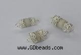 NGC957 10*14mm - 12*22mm tube druzy quartz connectors wholesale