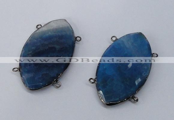 NGC963 30*55mm faceted marquise agate connectors wholesale