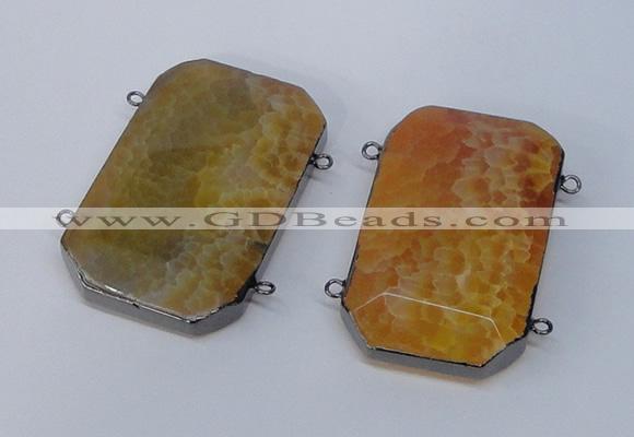 NGC970 35*55mm faceted octagonal agate connectors wholesale