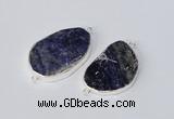 NGC996 20*30mm – 30*40mm freeform sodalite gemstone connectors