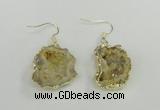 NGE101 20*25mm - 25*30mm freeform druzy agate gemstone earrings