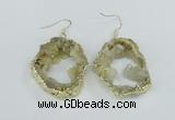 NGE103 30*35mm - 35*40mm freeform druzy agate gemstone earrings