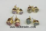 NGE105 8mm - 10mm freeform druzy agate gemstone earrings wholesale