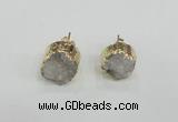 NGE114 12mm - 14mm freeform druzy quartz gemstone earrings