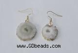 NGE120 8*12mm - 12*16mm freeform druzy agate gemstone earrings