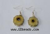 NGE121 8*12mm - 12*16mm freeform druzy agate gemstone earrings