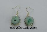 NGE125 8*12mm - 12*16mm freeform druzy agate gemstone earrings