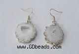 NGE128 18*20mm - 20*25mm freeform druzy agate gemstone earrings