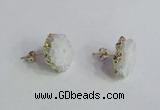 NGE138 12*14mm - 15*18mm freeform druzy agate gemstone earrings