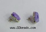 NGE140 12*14mm - 15*18mm freeform druzy agate gemstone earrings