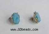 NGE142 12*14mm - 15*18mm freeform druzy agate gemstone earrings