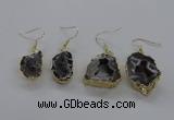 NGE146 15*20mm - 20*30mm freeform druzy agate gemstone earrings