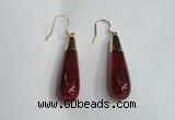 NGE15 10*40mm teardrop agate gemstone earrings wholesale