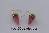 NGE155 11*20mm – 12*22mm cone agate gemstone earrings wholesale