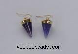 NGE159 11*20mm – 12*22mm cone agate gemstone earrings wholesale