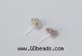 NGE166 4*6mm – 5*8mm freeform rose quartz gemstone earrings