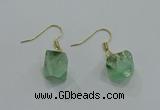 NGE175 8*10mm - 10*12mm nuggets fluorite earrings wholesale