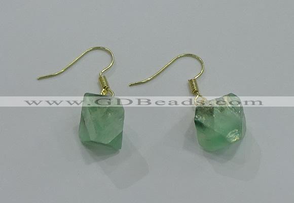 NGE175 8*10mm - 10*12mm nuggets fluorite earrings wholesale