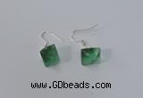 NGE176 8*10mm - 10*12mm faceted nuggets fluorite gemstone earrings