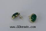 NGE197 10*14mm oval agate gemstone earrings wholesale