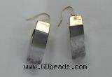 NGE20 10*25mm - 10*30mm freeform druzy amethyst earrings wholesale