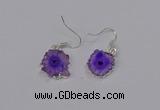 NGE207 18*20mm - 20*25mm freeform druzy agate gemstone earrings