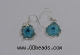 NGE209 18*20mm - 20*25mm freeform druzy agate gemstone earrings