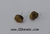 NGE222 12mm coin druzy agate gemstone earrings wholesale