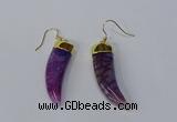 NGE228 10*40mm - 12*45mm oxhorn agate gemstone earrings wholesale