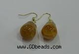 NGE234 15*20mm teardrop agate gemstone earrings wholesale